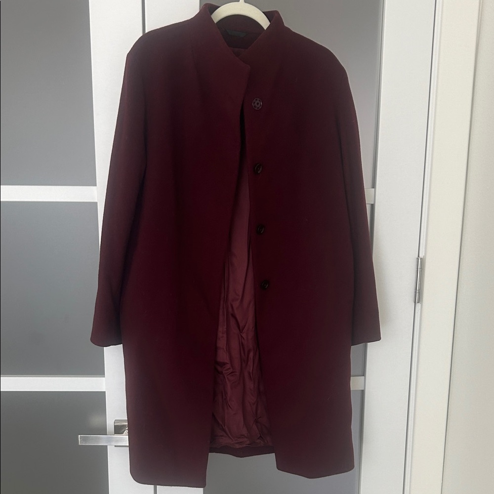 Cinzia Rocca Wool Burgundy Coat